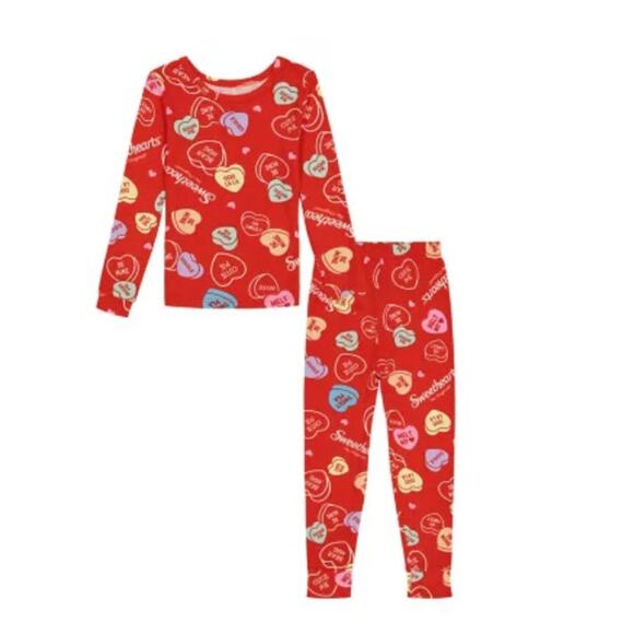 Kids Sweethearts Candy 2-Piece Pajama Set - Valentines Sleepwear - Picture 2 of 9